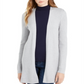 Maison Jules Women's Ribbed Open Cardigan Sweater Gray Size Large