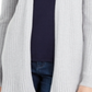 Maison Jules Women's Ribbed Open Cardigan Sweater Gray Size Large