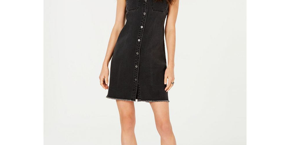 Style & Co Women's Denim Shirtdress Black Size 8