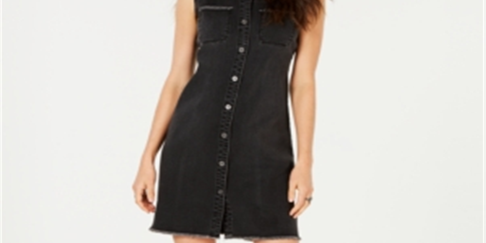 Style & Co Women's Denim Shirtdress Black Size 8