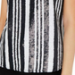 INC Womens Sequined Striped Tank Top Black Size L