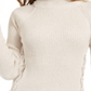 Style & Co Women's Mock Neck Lace up Sweater Brown Size PP