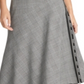 DKNY Women's Plaid MIDI aLine Skirt Black Size 12