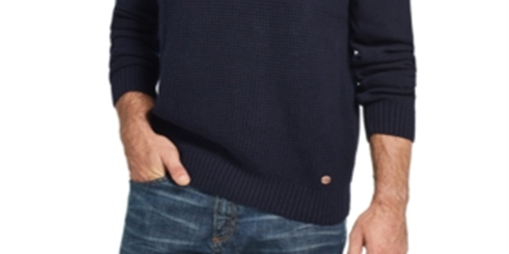 Weatherproof Vintage Men's Waffle Texture Quarter Zip Sweater Blue Size XX-Large