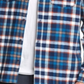 Quiksilver Men's Moonlit Ocean Plaid Long Sleeve Button Down Shirts Blue Size X-Large