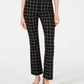 INC International Concepts Women's Windowpane Print Bootcut Pants Black Size 2