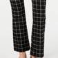 INC International Concepts Women's Windowpane Print Bootcut Pants Black Size 2