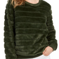 Crave Fame Junior's Faux Fur Sweatshirt Green Size M