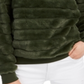 Crave Fame Junior's Faux Fur Sweatshirt Green Size M