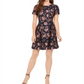 Vince Camuto Women's Floral Jacquard Fit & Flare Dress Pink Size 16