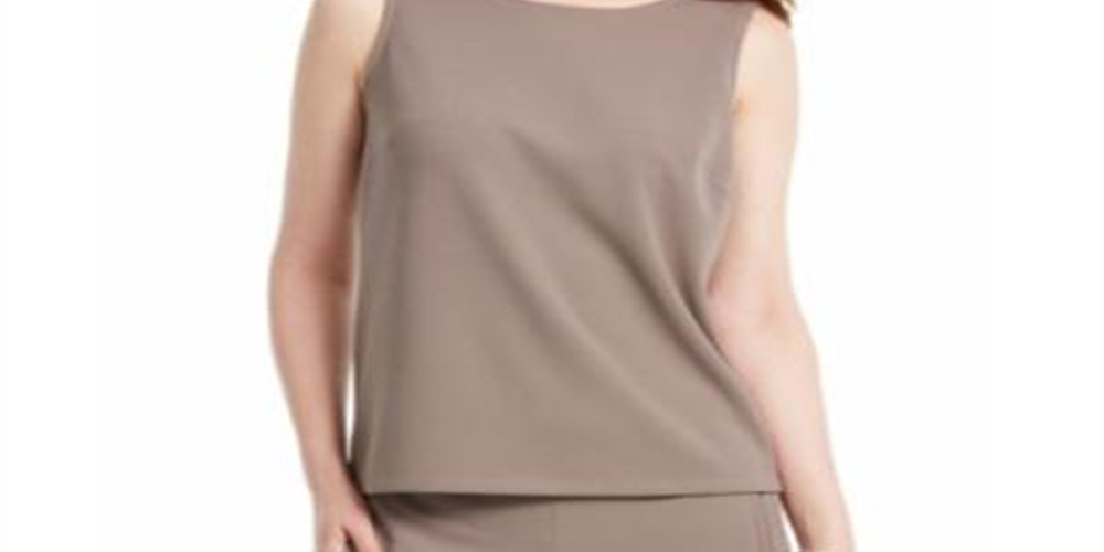 Nine West Women's Jewel Neck Top Gray Size S