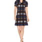 Jessica Howard Women's Cowl Neck Plaid Shift Dress Green Size 6P