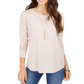 Style & Co Women's Speckled Shimmer Top Brown Size XX-Large