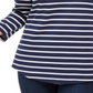 Karen Scott Women's Sport Colorblocked Striped Grommet Top Blue Size X-Small
