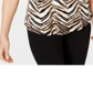 JM Collection Women's Printed Scoop Neck Top White Size X-Small