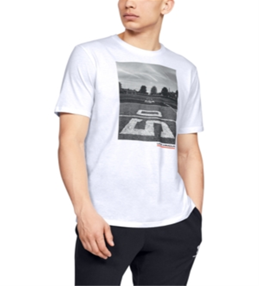 Under Armour Men's Football Field T-Shirt Tee Graphic White Size Small