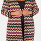 Inc International Concepts Women's Plus Size Metallic Chevron Open-Front Cardigan Pink Size 2X