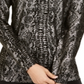 Inc International Concepts Women's Metallic Python-Print Sweater Black Size M
