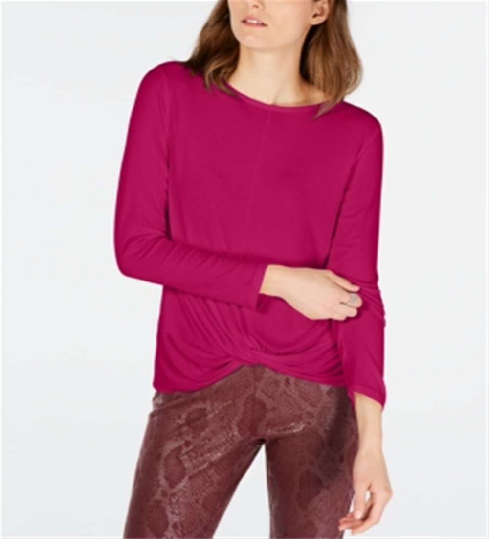 INC International Concepts Women's Twisted Top Pink Size Large
