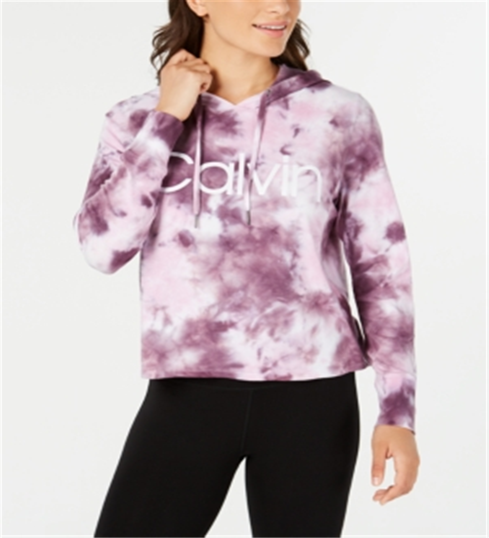 Calvin Klein Women's Tiedye Graphic T-Shirt Purple Size Large