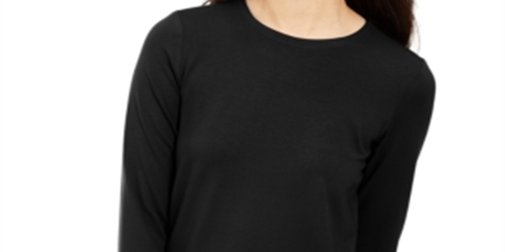 Eileen Fisher Women's Crewneck Long Sleeve Top Black Size S/P
