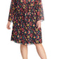 Rachel Roy Women's Trendy Plus Emma Floral Print Dress Black Size 1X
