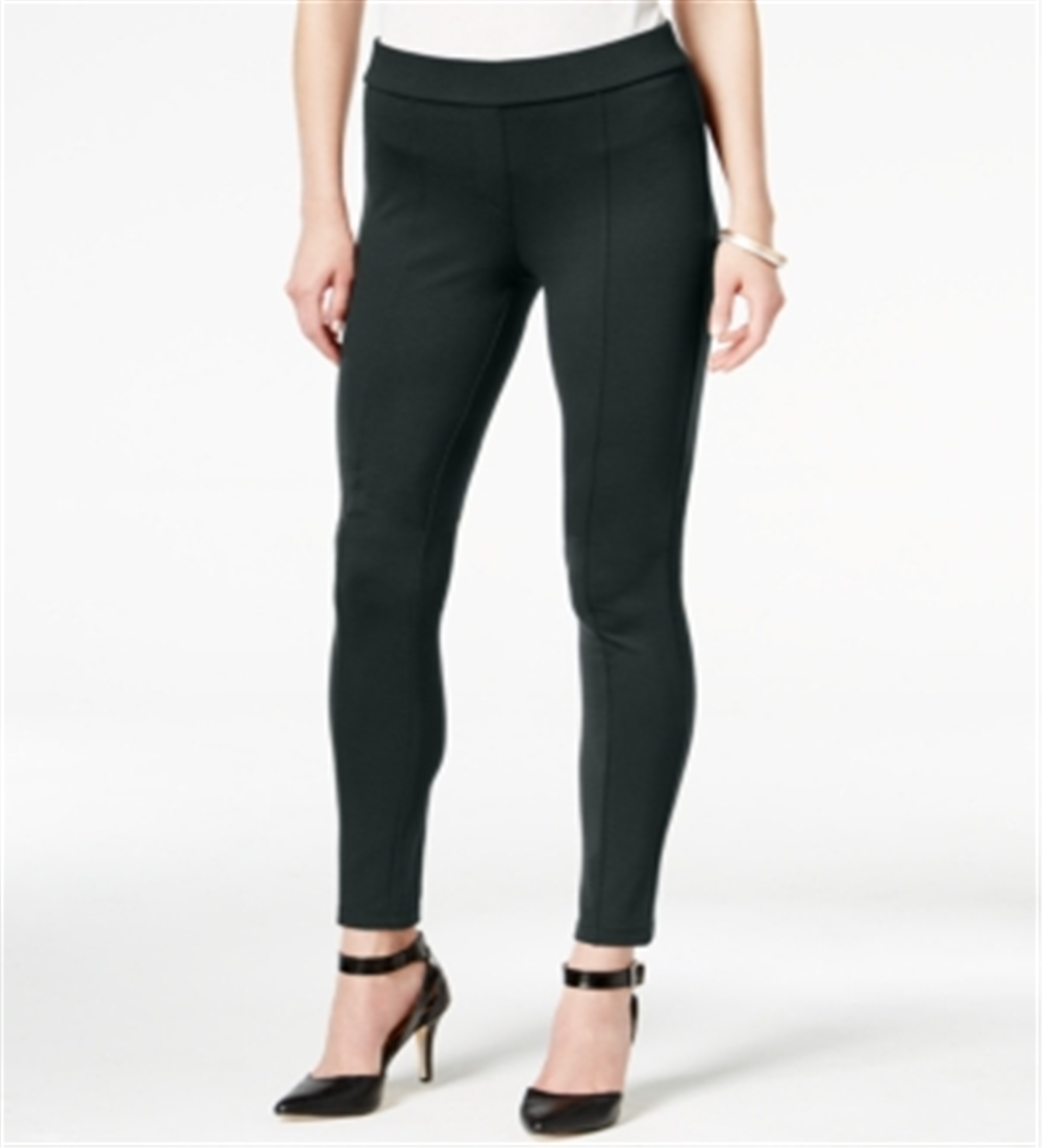 Style & Co Women's Seamed Ponte Knit Skinny Pants Gray Size Petite S-M
