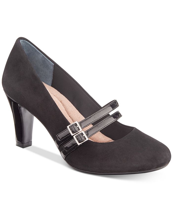 Giani Bernini Women's Vallay Leather Closed Toe Mary Jane Pumps Black Size 7M