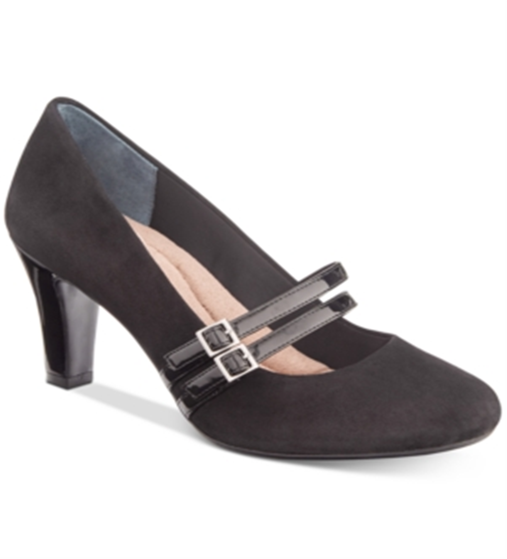 Giani Bernini Women's Vallay Leather Closed Toe Mary Jane Pumps Black Size 7M