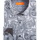 Tallia Men's Slim Fit Performance Stretch Paisley Dress Shirt Gray Size M