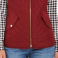 Charter Club Women's Quilted Stand Collar Vest Red Size Small