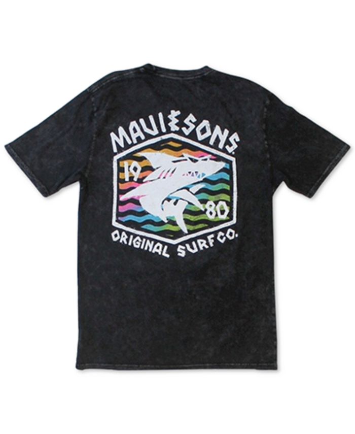 Maui and Sons पुरुषों की सर्फ थ्रैशर लोगो ग्राफिक टी-शर्ट काला साइज़ स्मॉल