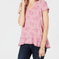 Style & Co Women's Burnout Ruffle Hem Top -Blue Size XL