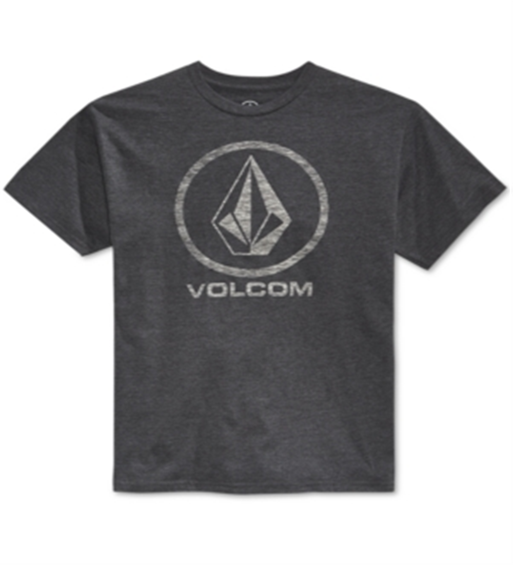 Volcom Men's Corpo Push Graphic Print Logo T-Shirt Gray Size Small