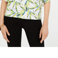 Alfani Women's Bell Sleeve Printed Top White  Size Petite S/M