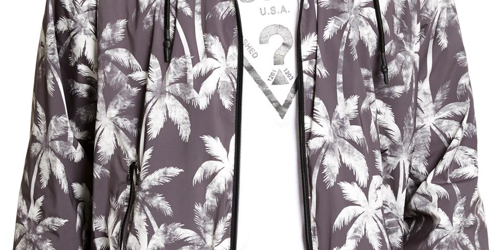 Guess Men's Wind Breaker Jacket All Gray Size X-Large