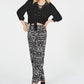 INC International Concepts Women's Lace up Blouse Black Size Petite