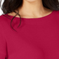 Maison Jules Women's Ribbed Trim Pullover Sweater Red Size Medium