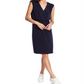 1.STATE Women's Cinched Waist V Neck Casual Dress Black Size Medium