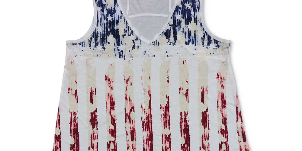 Style & Co Women's Flag Graphic Tank Top White Size Small