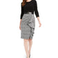 Calvin Klein Women's Belted Solid & Plaid Ruffled Dress Black Size 0P
