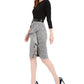 Calvin Klein Women's Belted Solid & Plaid Ruffled Dress Black Size 0P