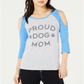 Love Tribe Junior's Dog Mom Cold Shoulder Top Blue Size S