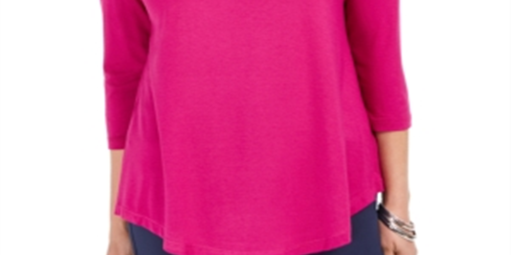 JM Collection Women's Cold Shoulder Top Pink Size Large