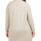 Style & Co Women's Plus Open Front Cardigan Brown Size 0X