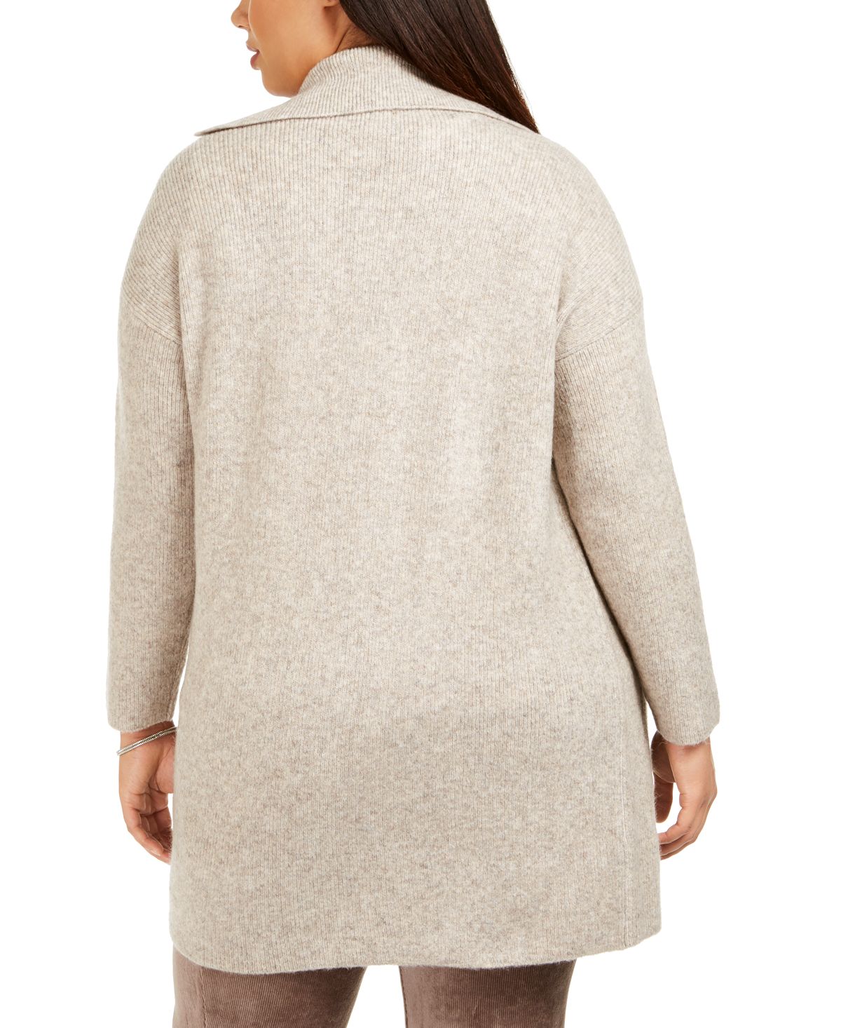 Style & Co Women's Plus Open Front Cardigan Brown Size 0X