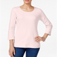 Karen Scott Women's Scoop Neck Top Pink Size M