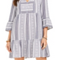 Style & Co Women's Cotton Printed Ruffled-Hem Dress  Blue Size Medium