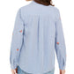 Charter Club Women's Printed Woven Shirt Blue Size XS
