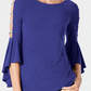 MSK Women's Embellished Bell Sleeve Top Blue Size S